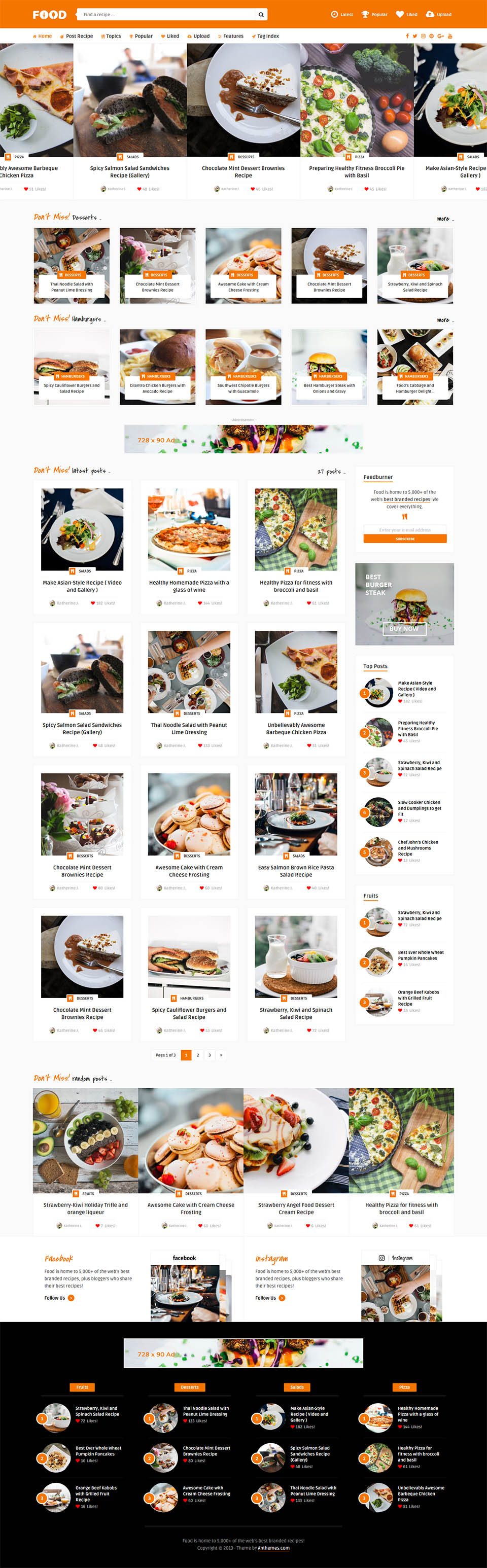 WordPress template ThemeForest Tasty Food