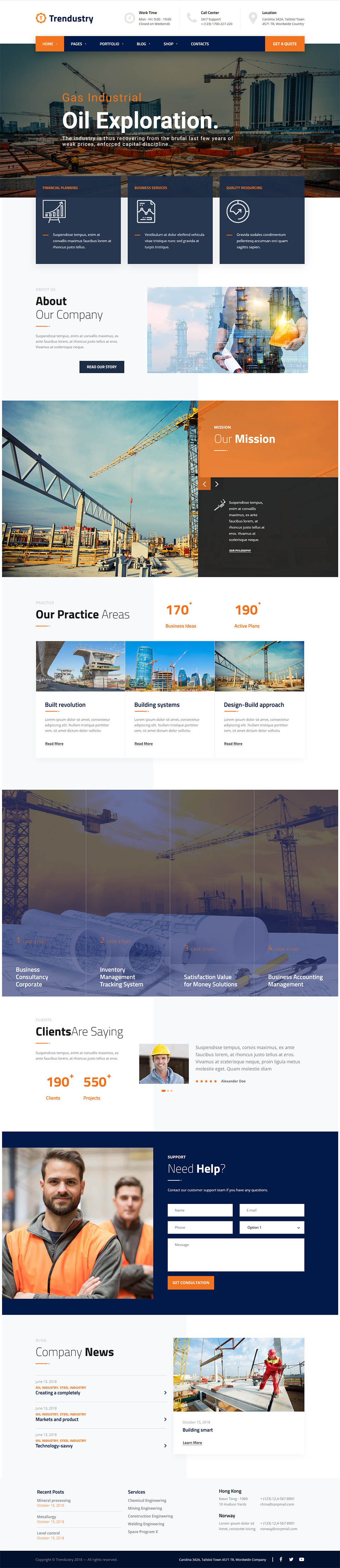 WordPress template ThemeForest Trendustry