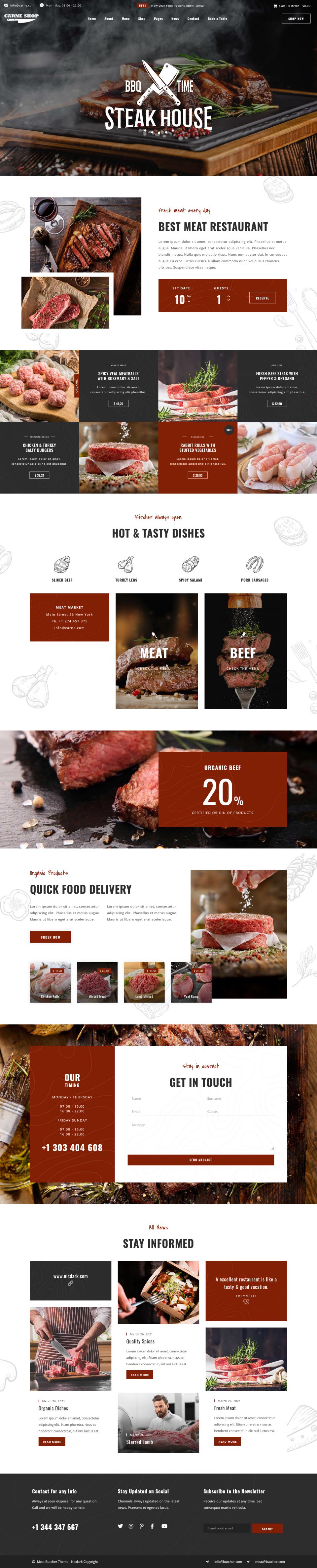 WordPress template ThemeForest Carne