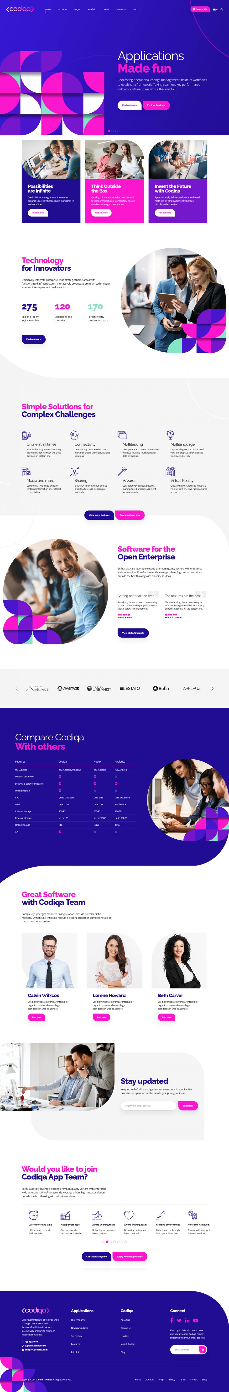 WordPress template ThemeForest Codiqa