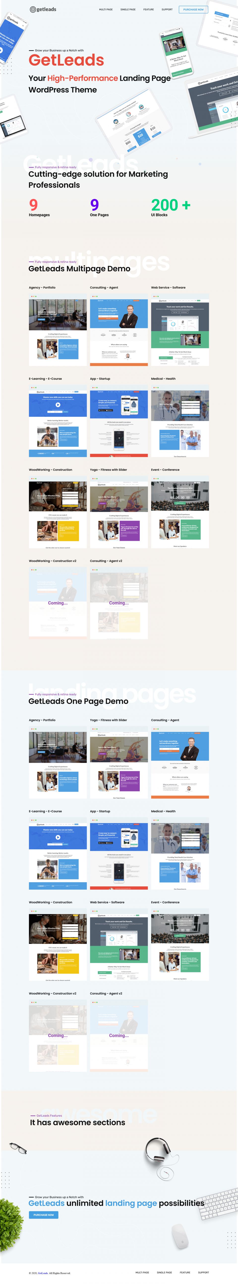 WordPress template ThemeForest Getleads