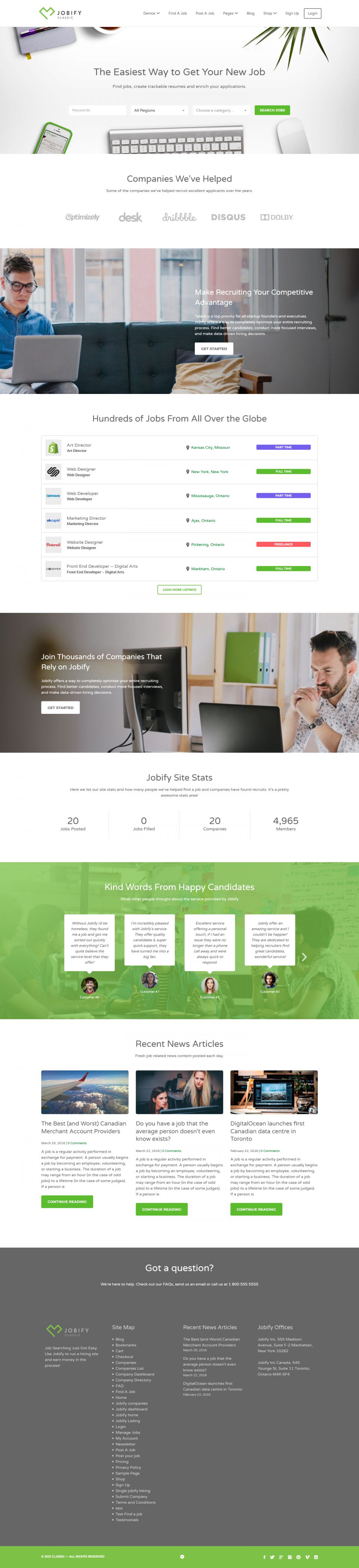 WordPress template ThemeForest Jobify