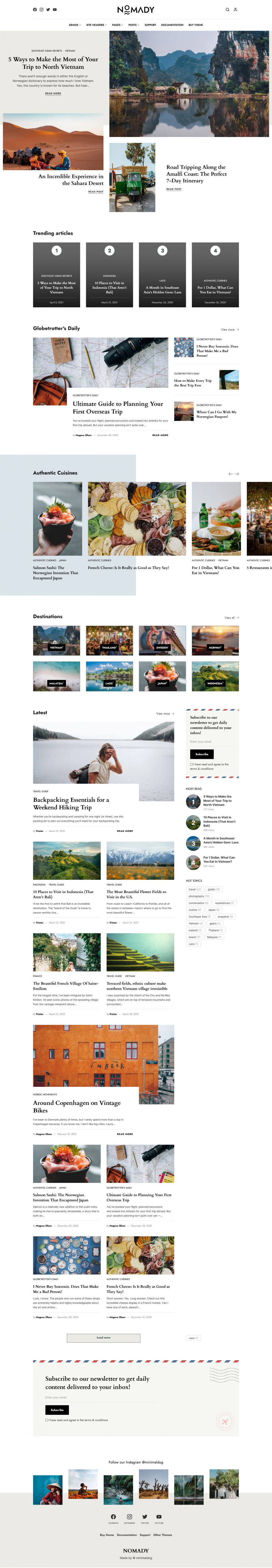 WordPress template ThemeForest Nomady