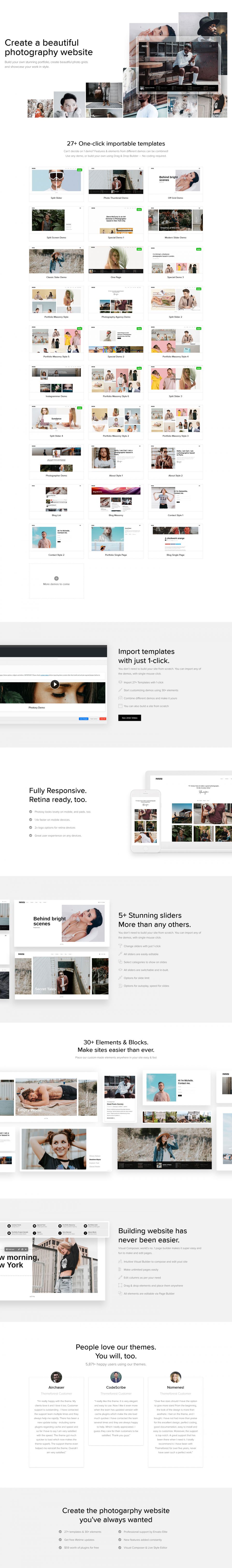 WordPress template ThemeForest Photosy