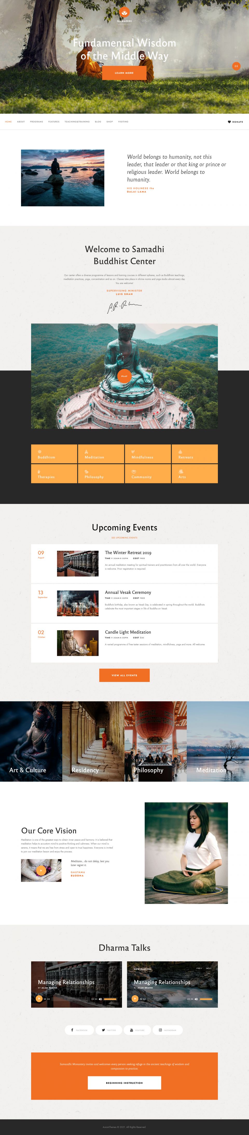 WordPress template ThemeForest Samadhi