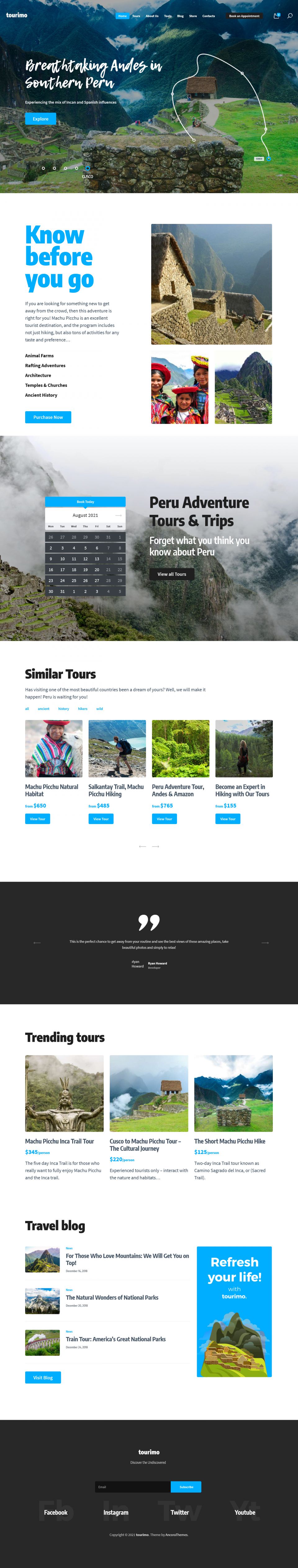 WordPress template ThemeForest Tourimo