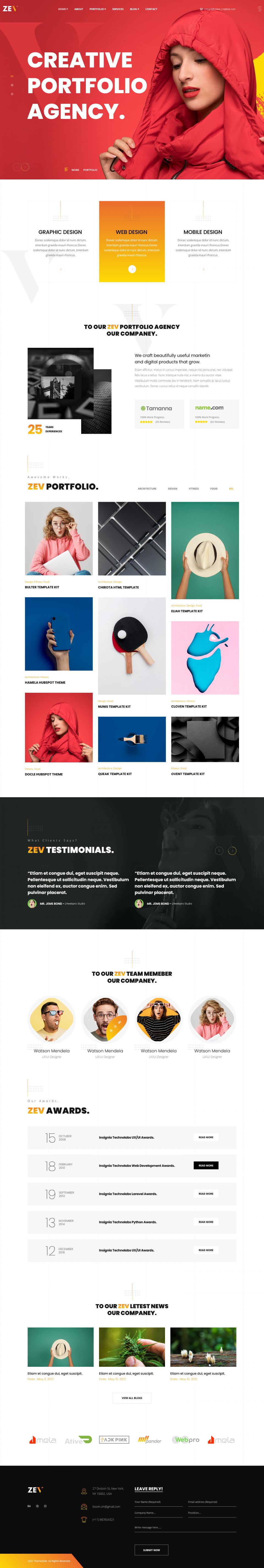 WordPress template ThemeForest Zev