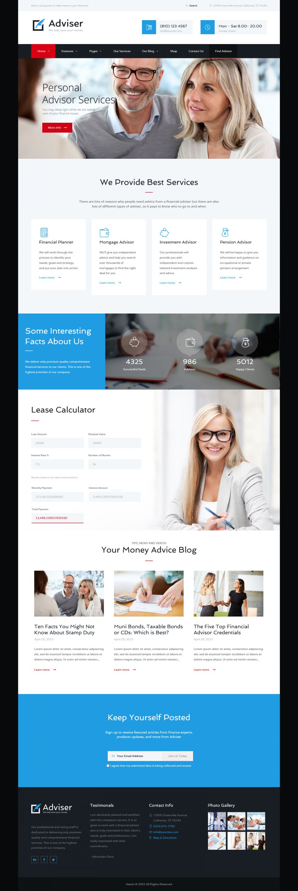 WordPress template ThemeForest Adviser