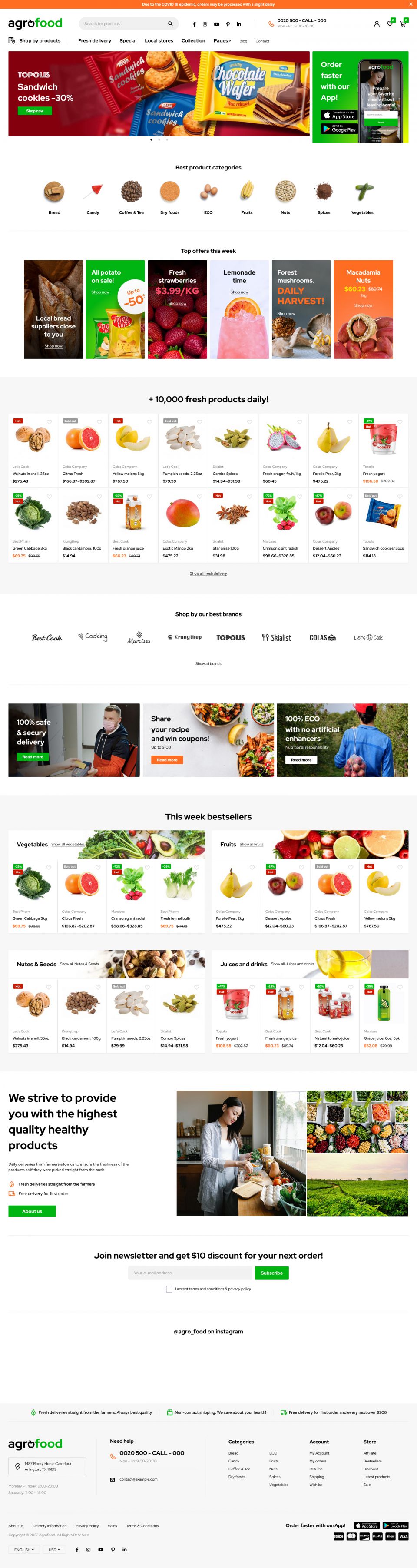 WordPress template ThemeForest Agrofood