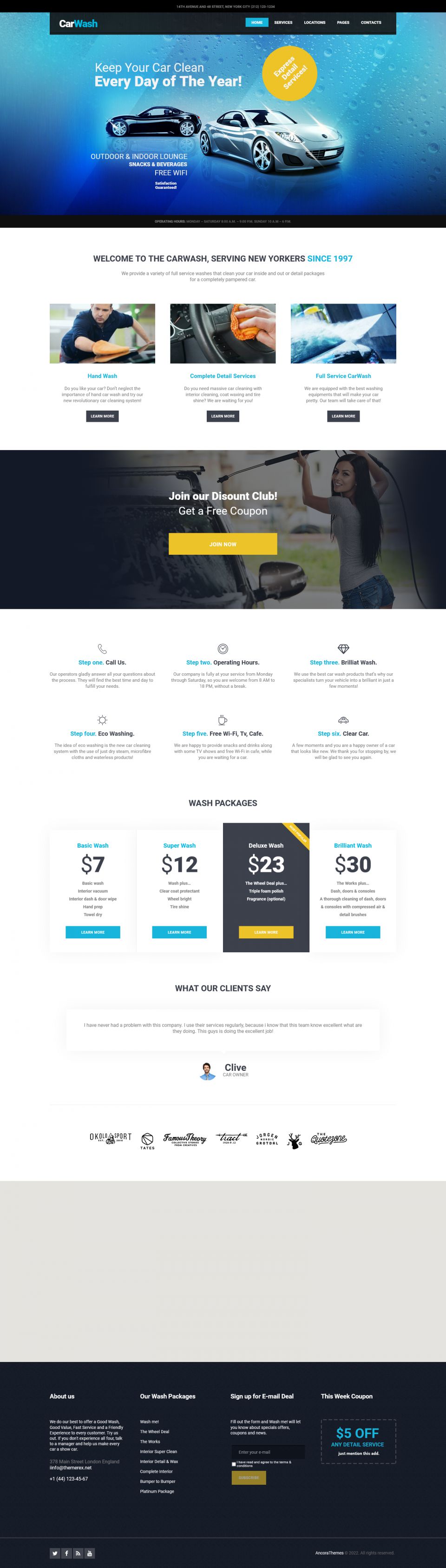 WordPress template ThemeForest Car Wash