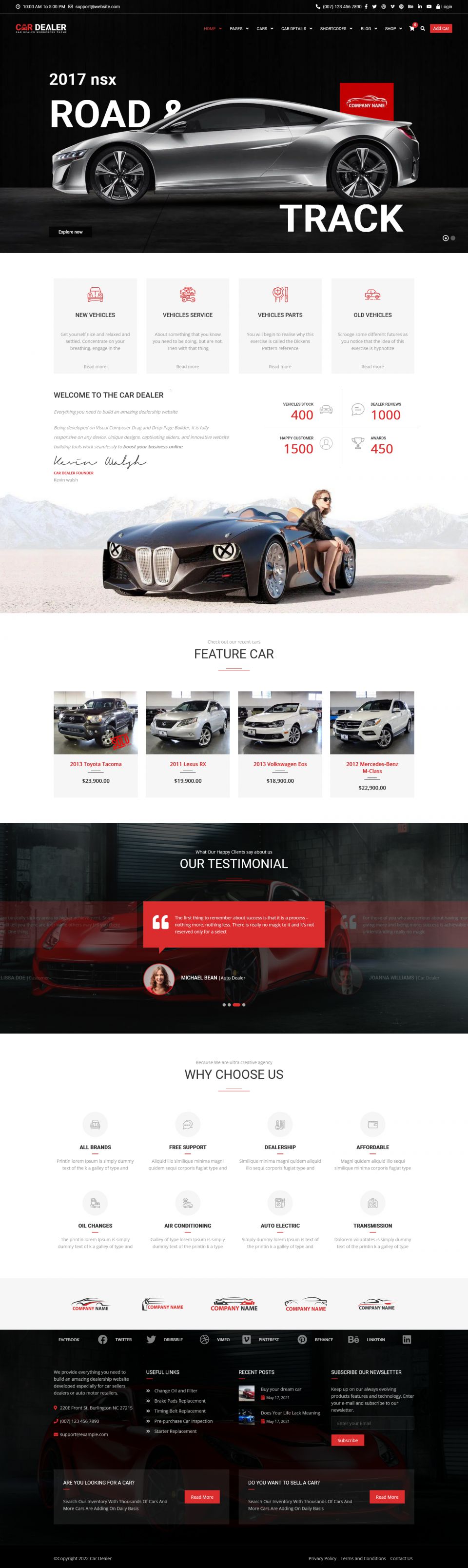 WordPress template ThemeForest Car Dealer