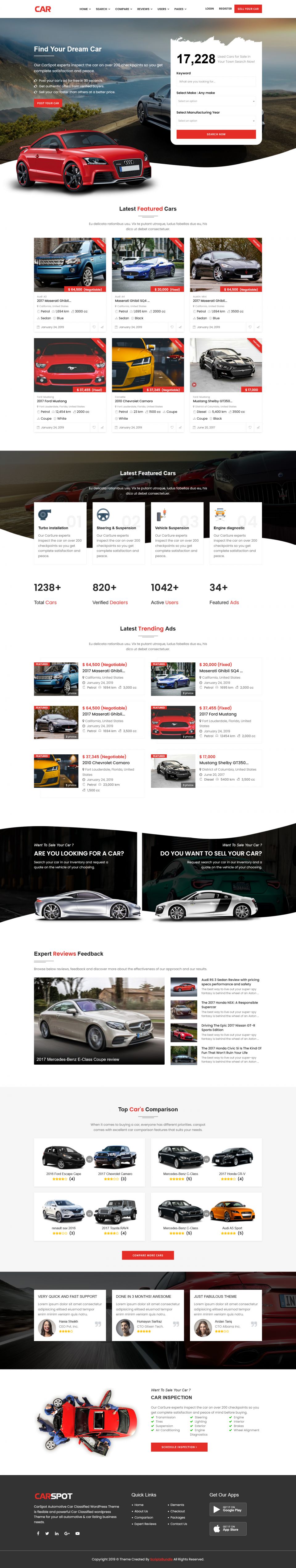 WordPress template ThemeForest CarSpot