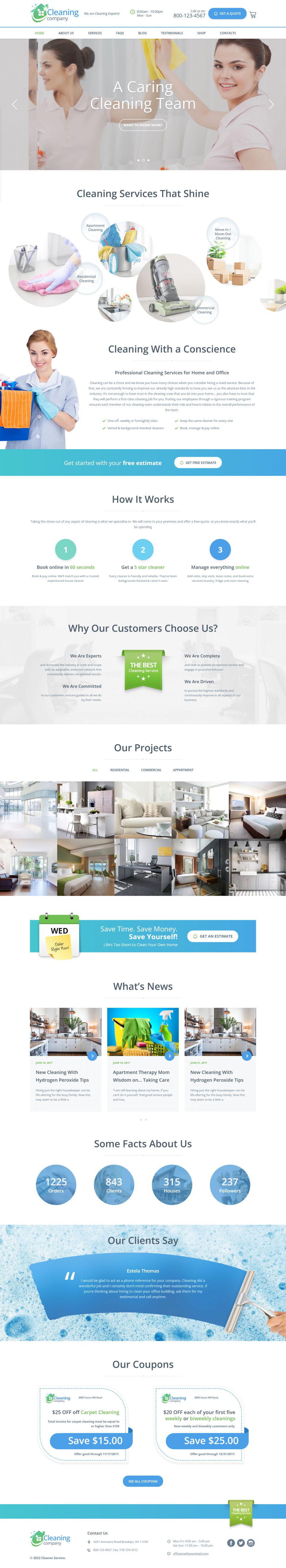 WordPress template ThemeForest Cleaning Services