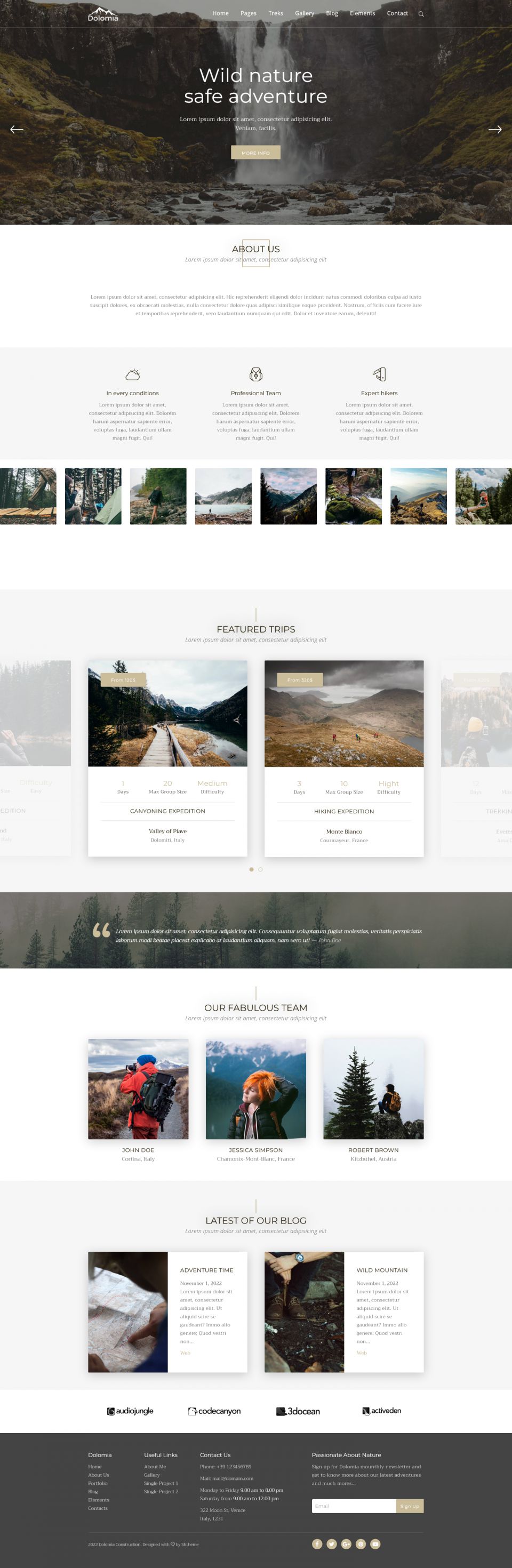 WordPress template ThemeForest Dolomia