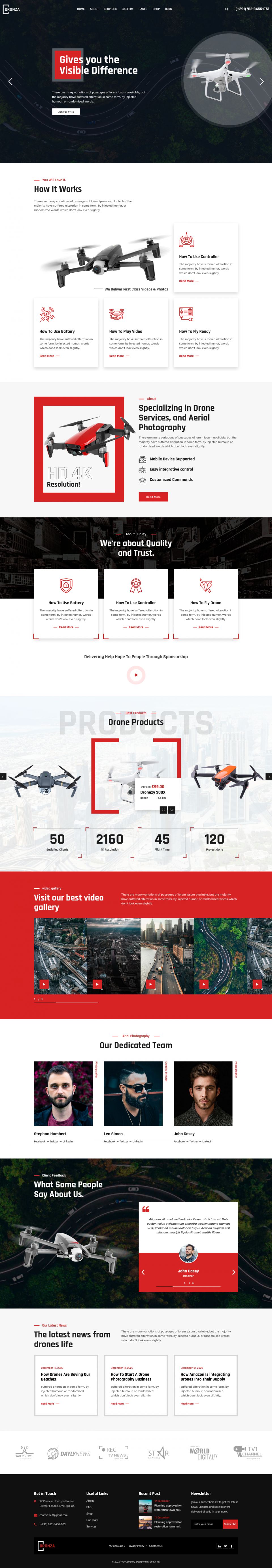 WordPress template ThemeForest Dronza