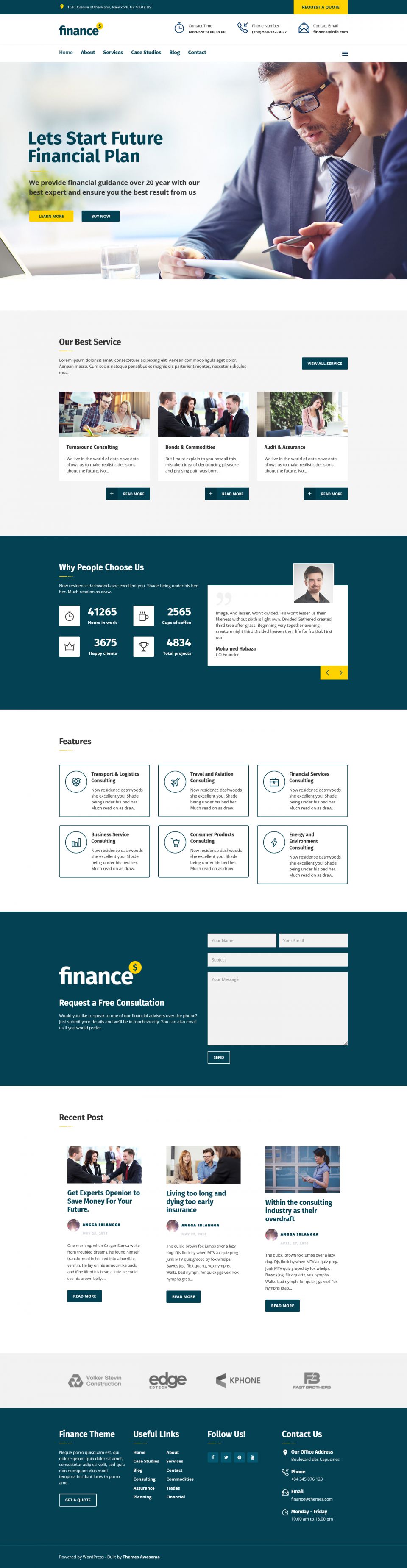 WordPress template ThemeForest Finance