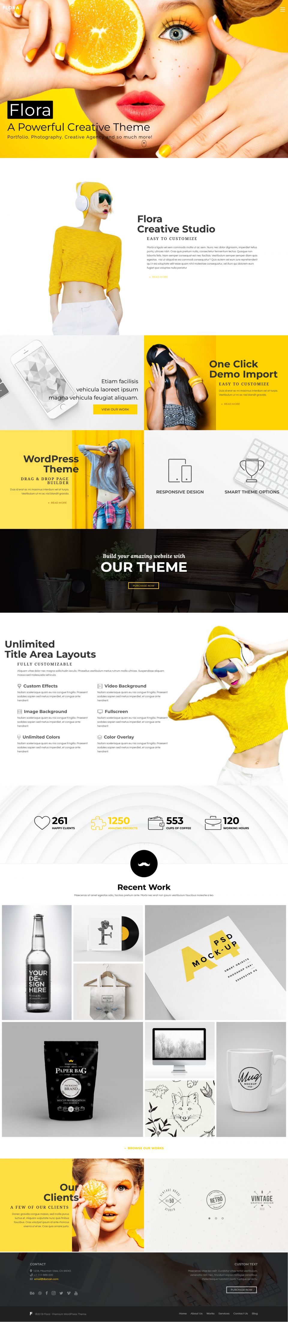 WordPress template ThemeForest Flora