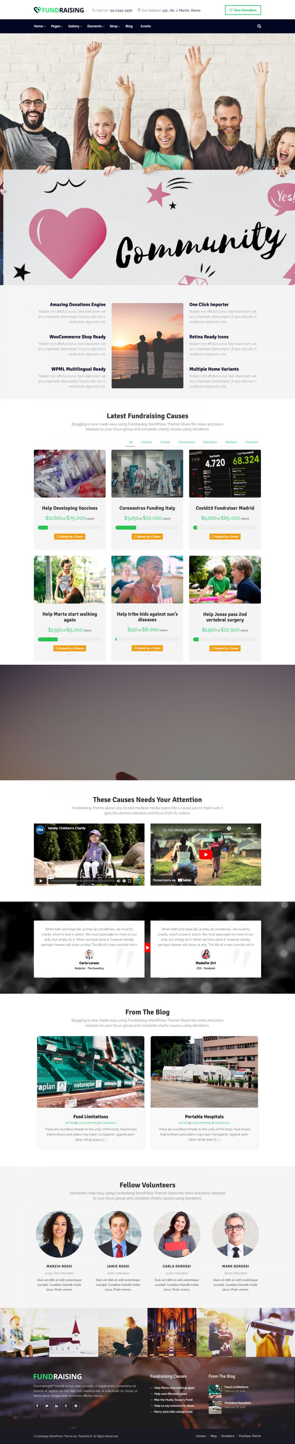 WordPress template ThemeForest Fundraising