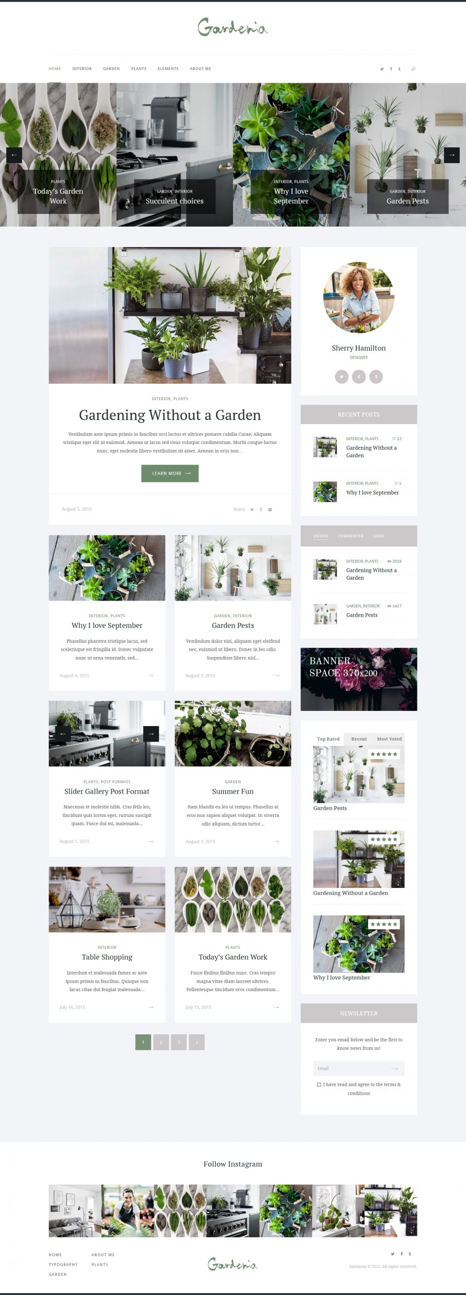 WordPress template ThemeForest Gardenia