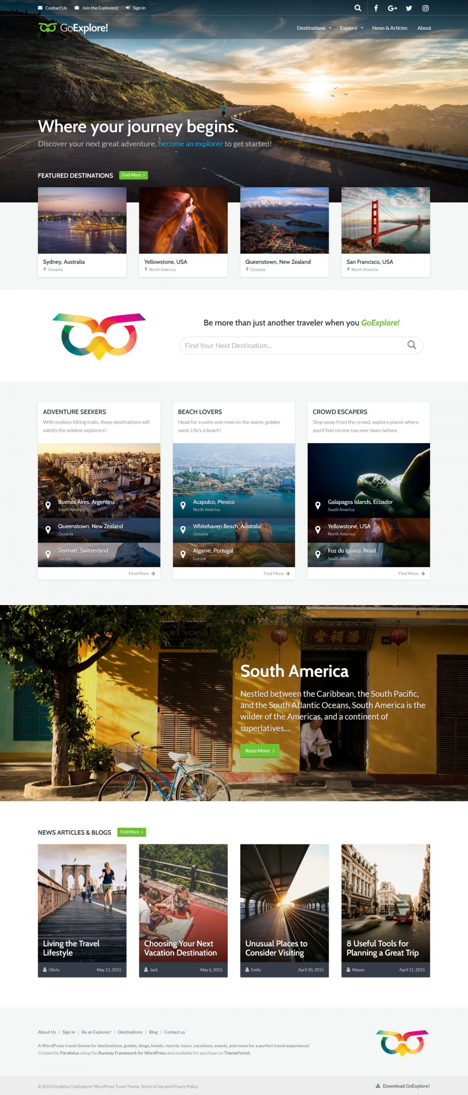 WordPress template ThemeForest GoExplore