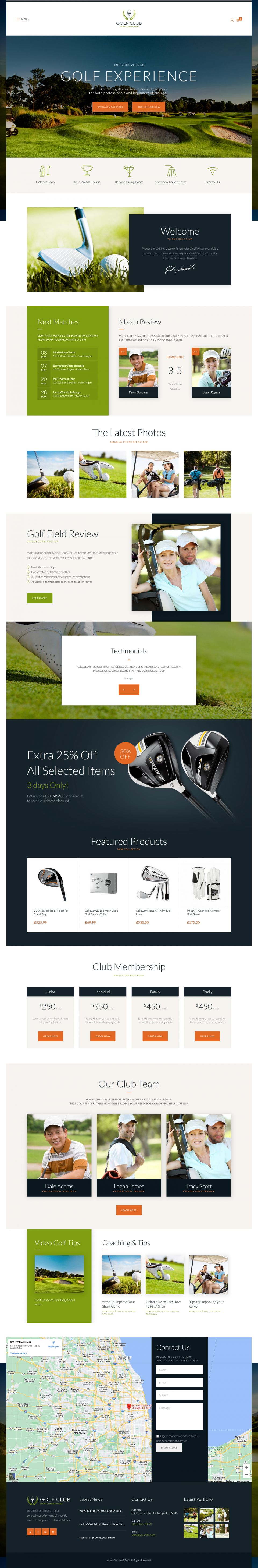 WordPress template ThemeForest Golf Club