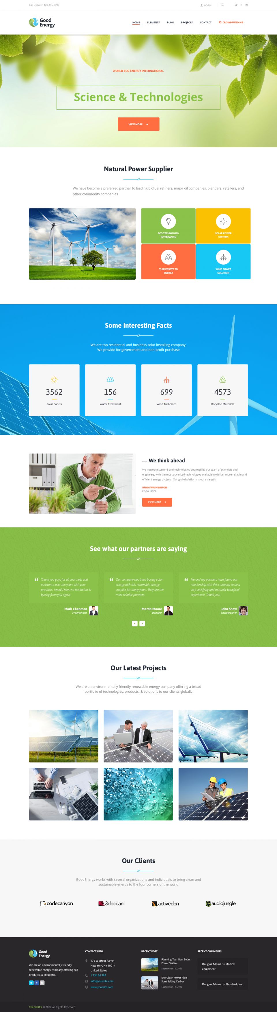 WordPress template ThemeForest Good Energy