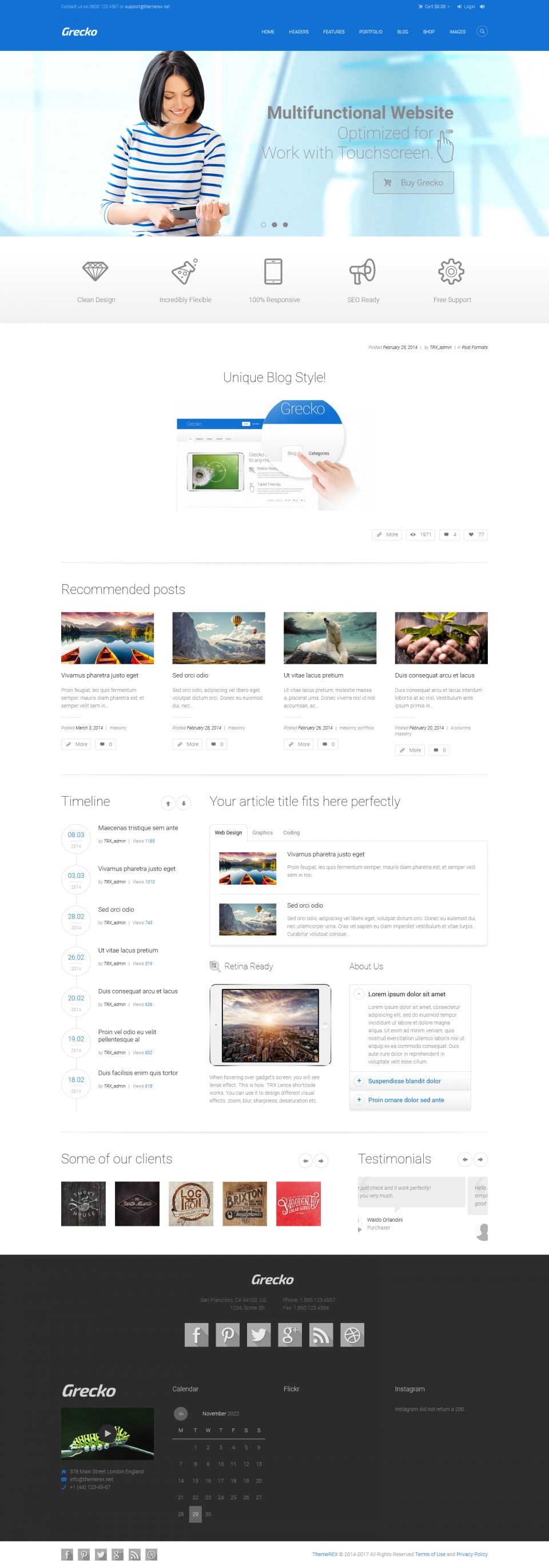 WordPress template ThemeForest Grecko