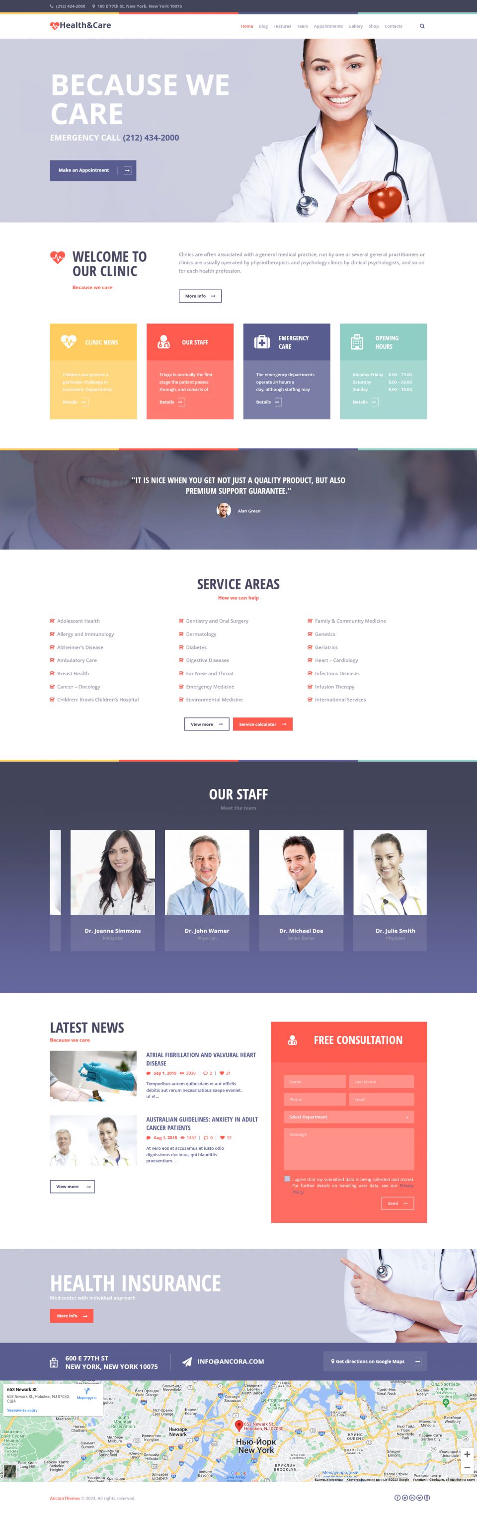 WordPress template ThemeForest Health & Care