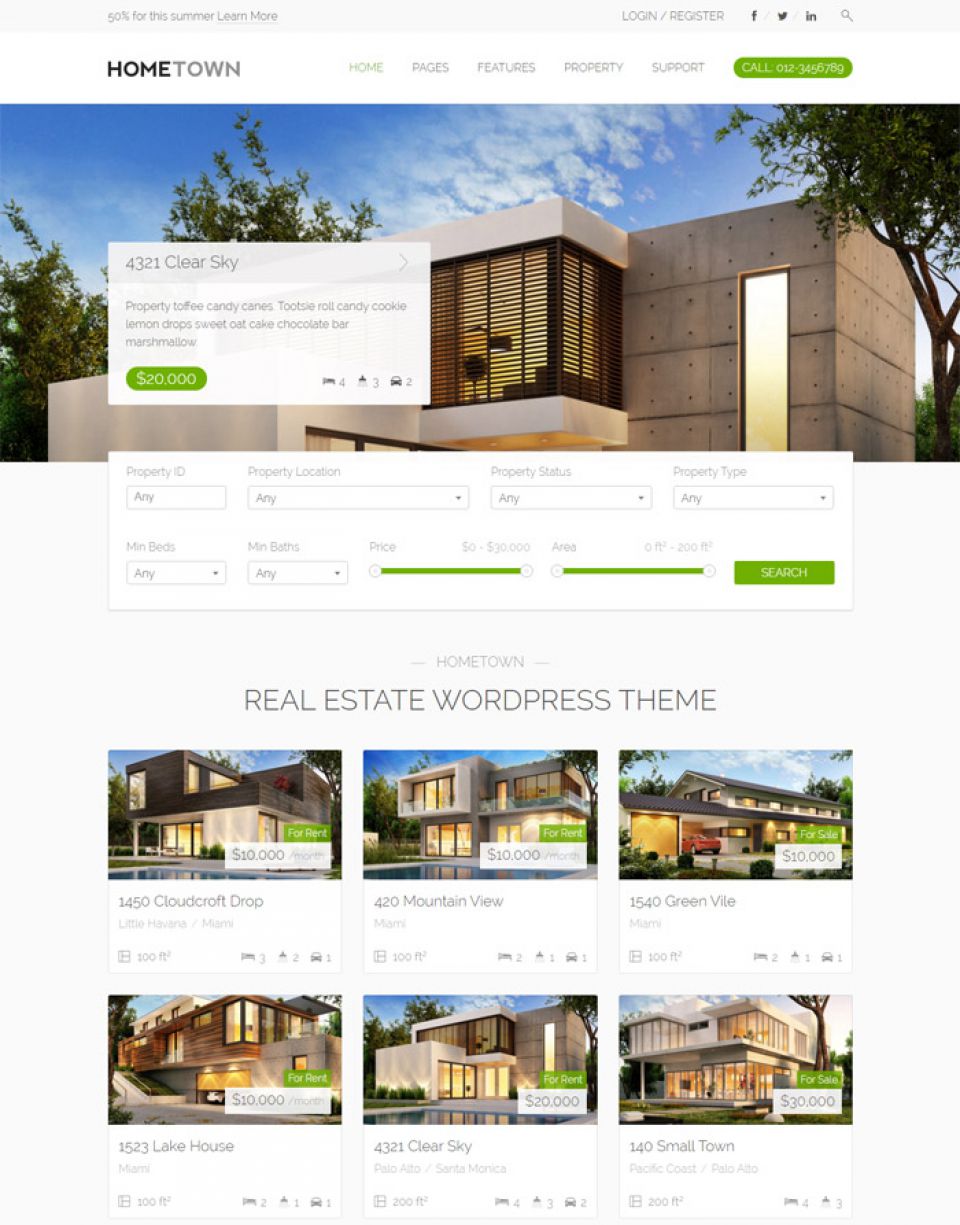 WordPress template ThemeForest Hometown