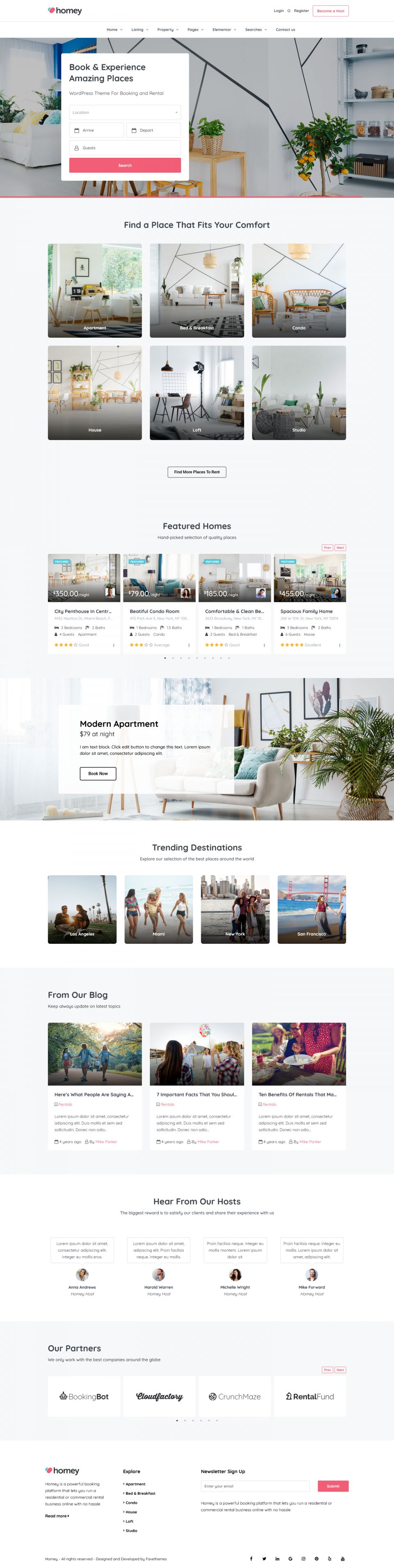 WordPress template ThemeForest Homey