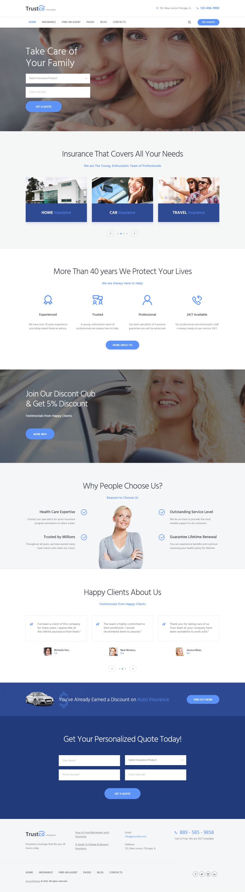 WordPress template ThemeForest Insurance