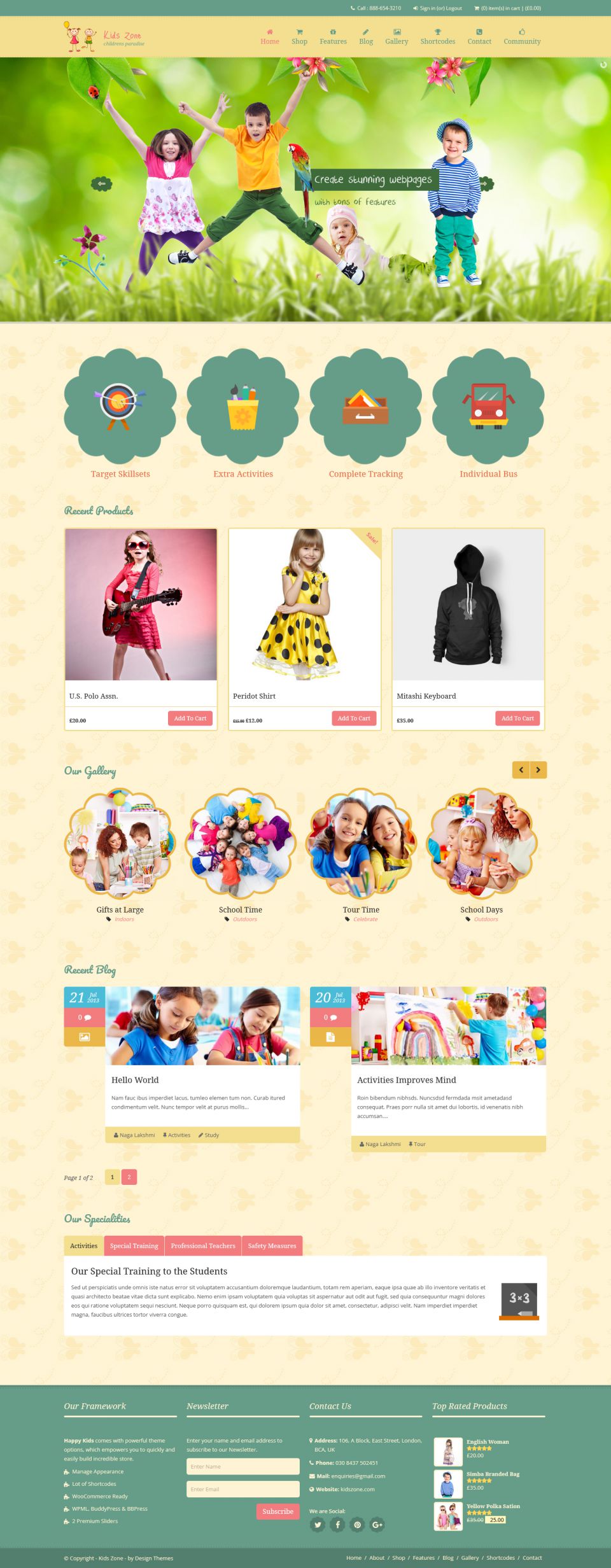 WordPress template ThemeForest Kids Zone