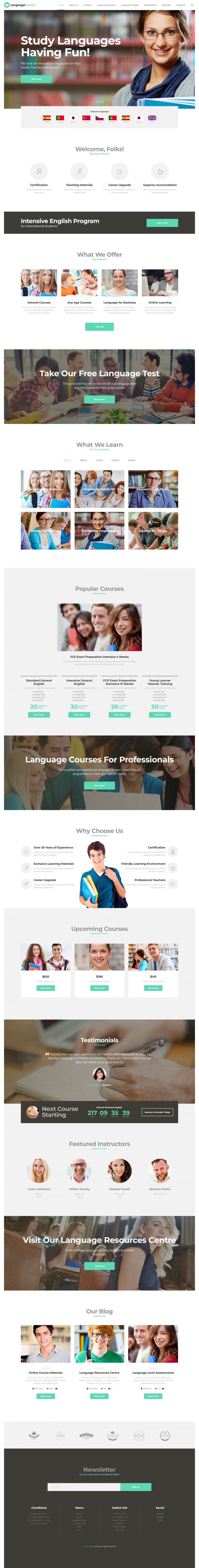 WordPress template ThemeForest Language Center