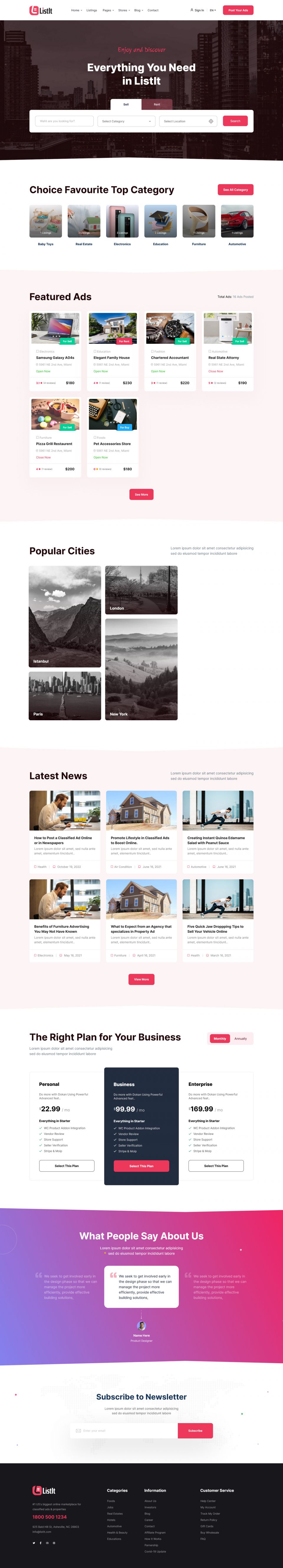 WordPress template ThemeForest ListIt