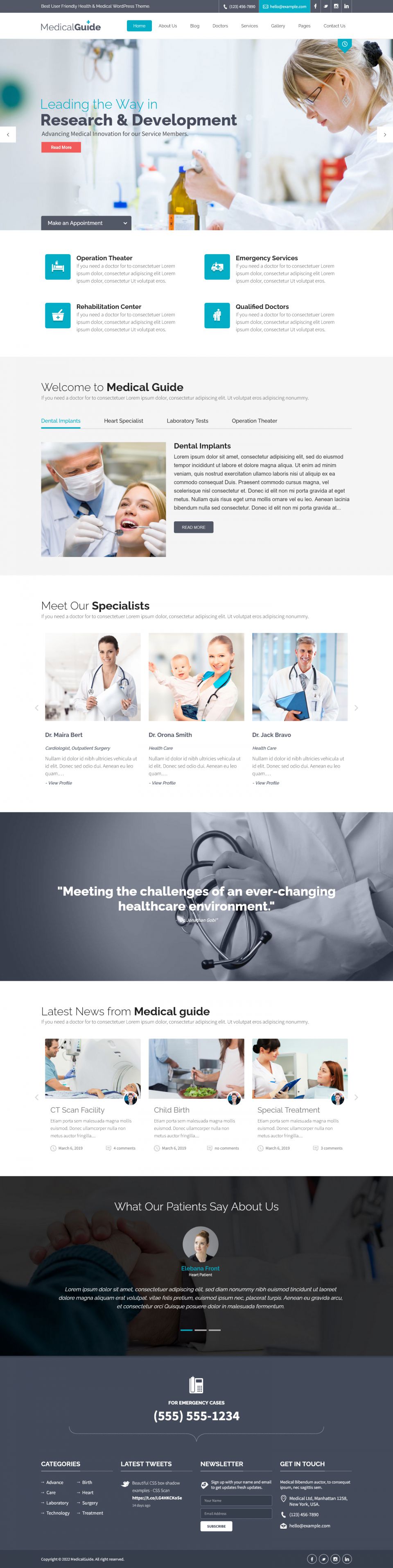 WordPress template ThemeForest MedicalGuide