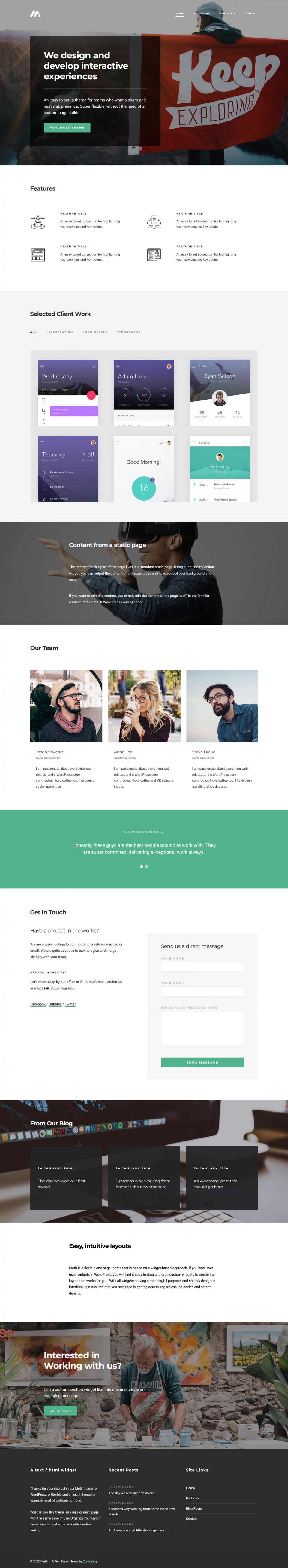 WordPress template ThemeForest Meth