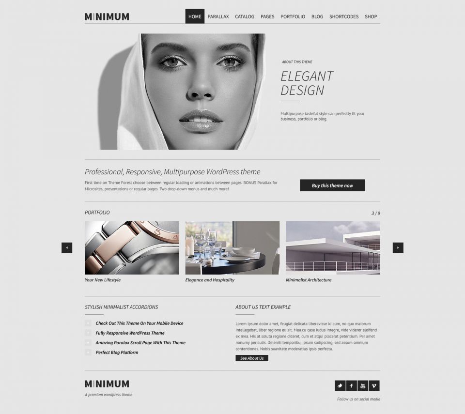 WordPress template ThemeForest MINIMUM