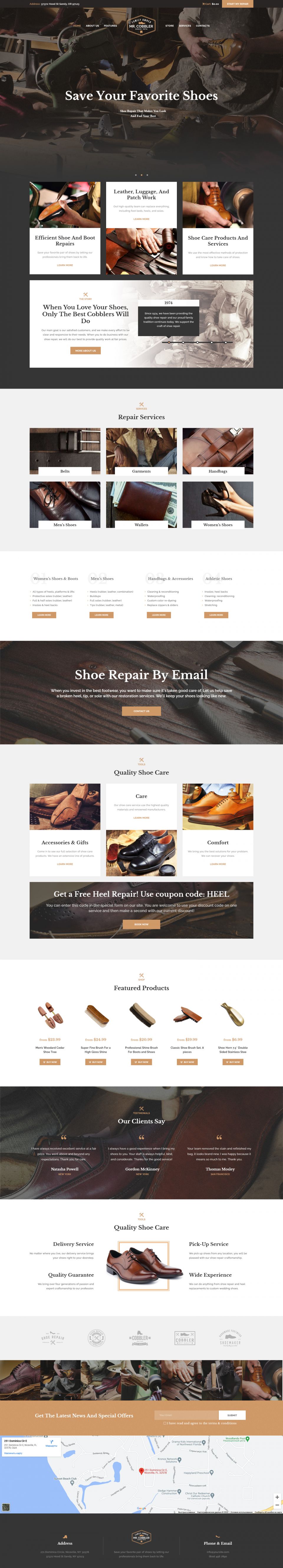 WordPress template ThemeForest Mr. Cobbler