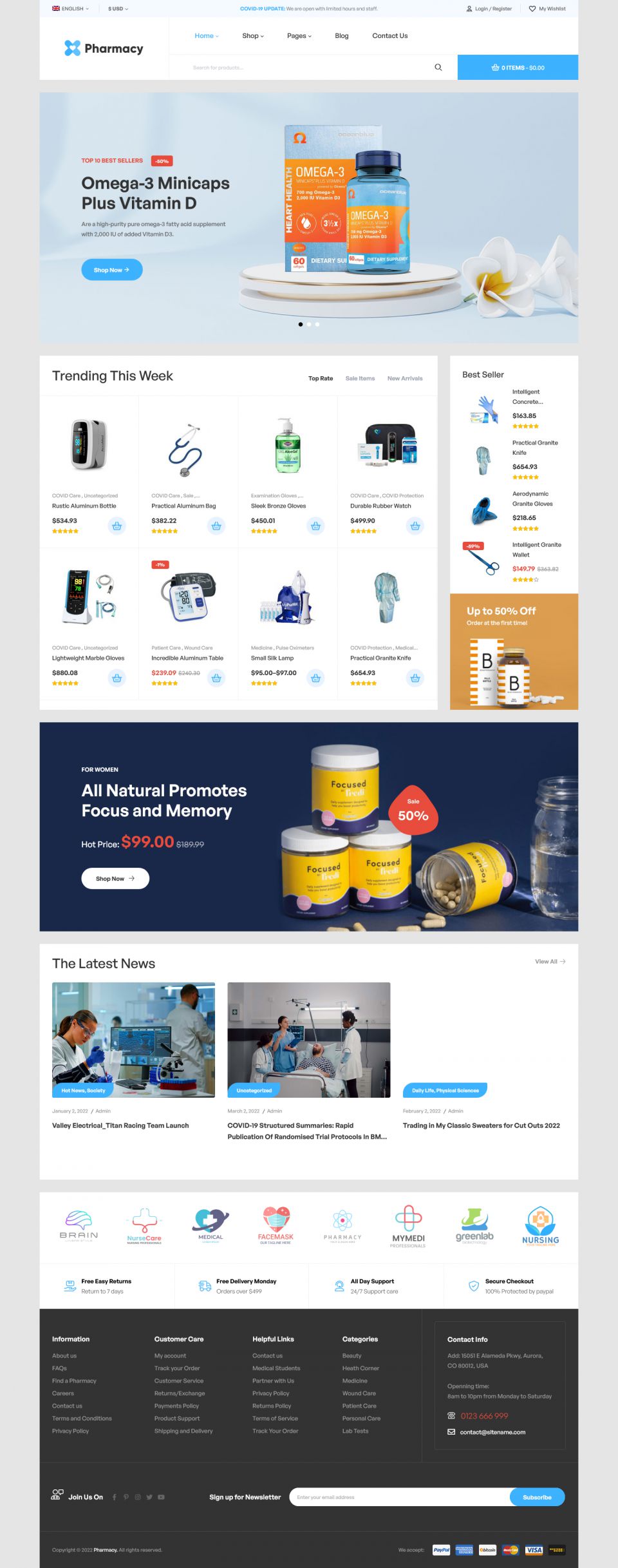 WordPress template ThemeForest Pharmacy