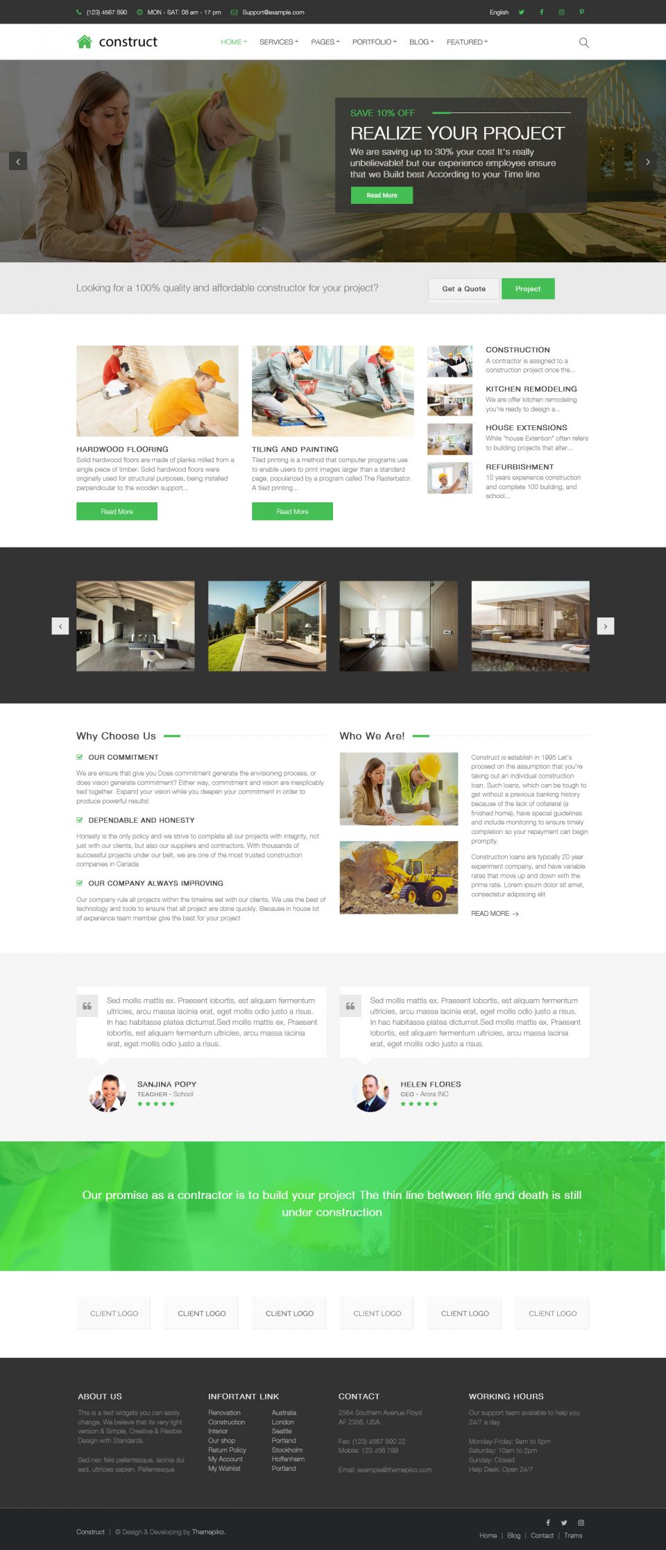 WordPress template ThemeForest Piko-construct