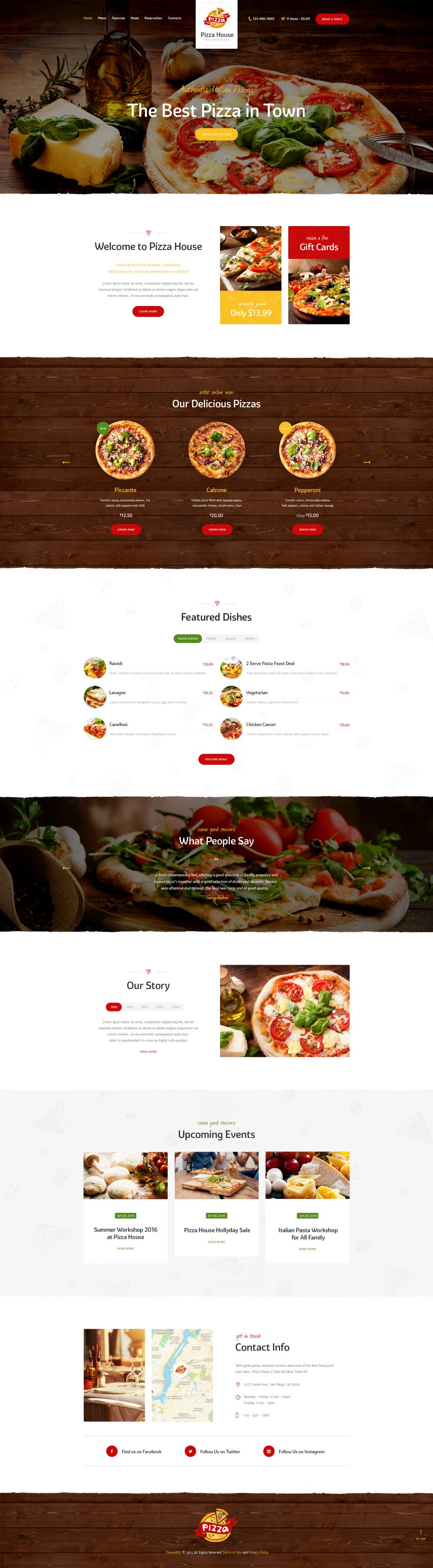 WordPress template ThemeForest Pizza House