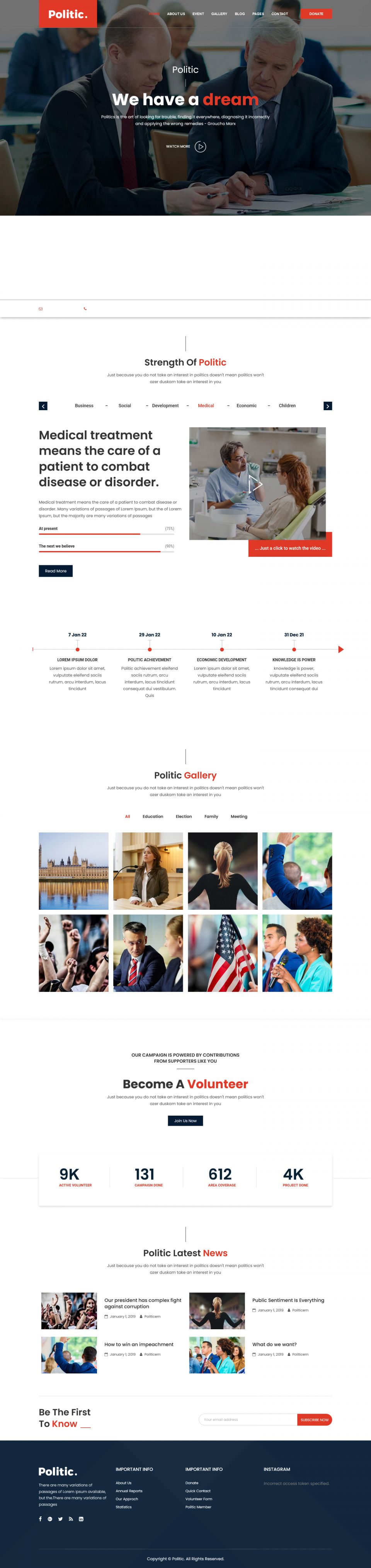 WordPress template ThemeForest Politic