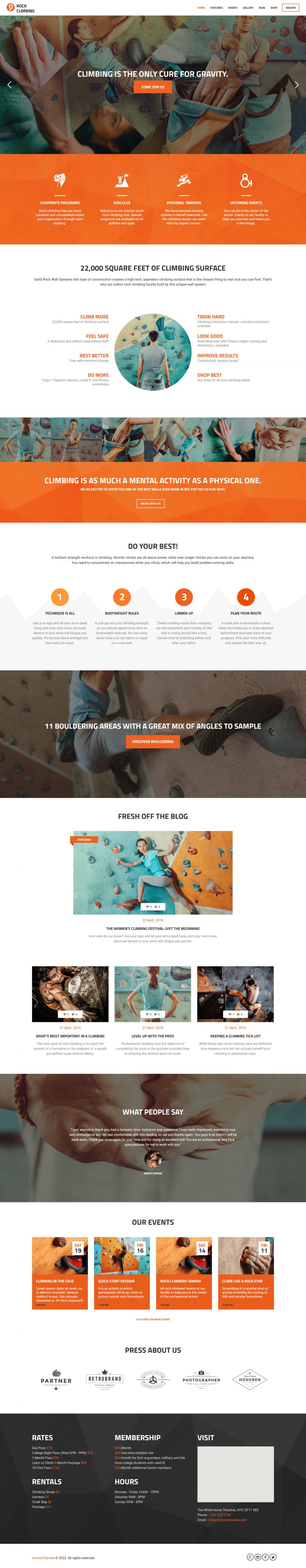 WordPress template ThemeForest Rock & Wall