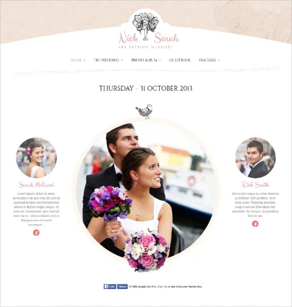 WordPress template ThemeForest The Wedding Day