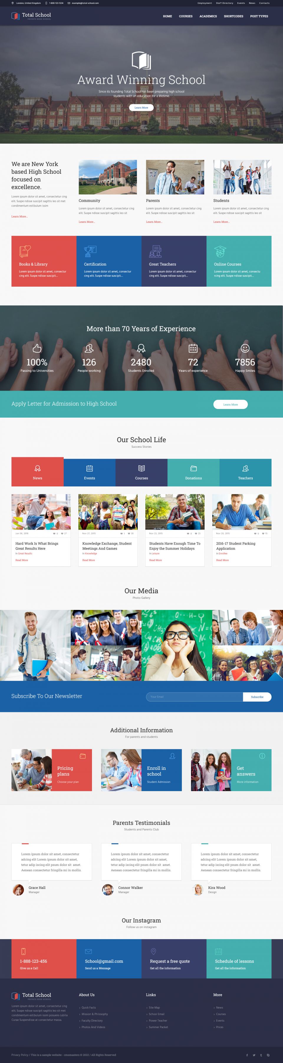 WordPress template ThemeForest Total School