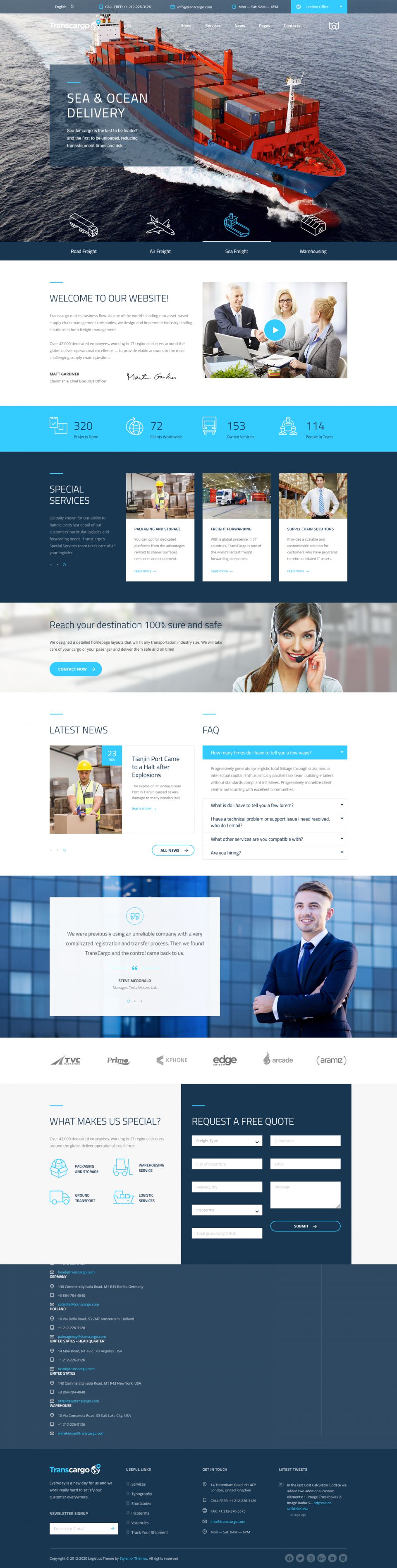 Transcargo Transportation - Tema WordPress