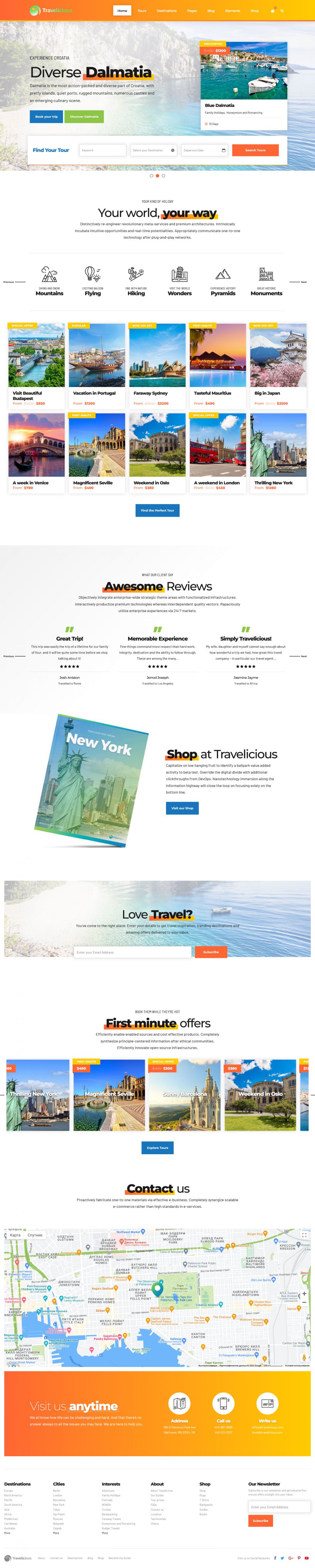 WordPress template ThemeForest Travelicious