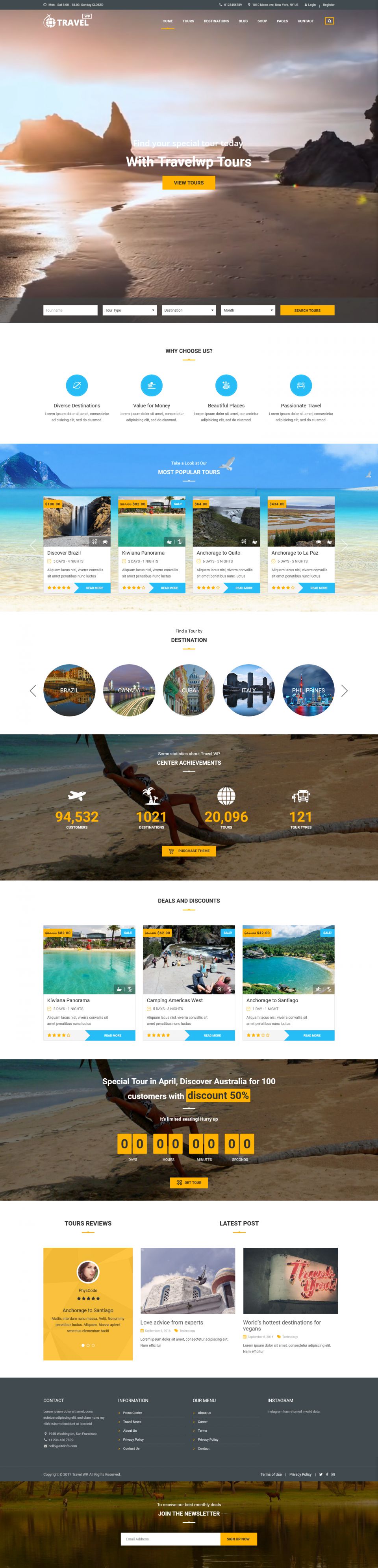 WordPress template ThemeForest Travel WP