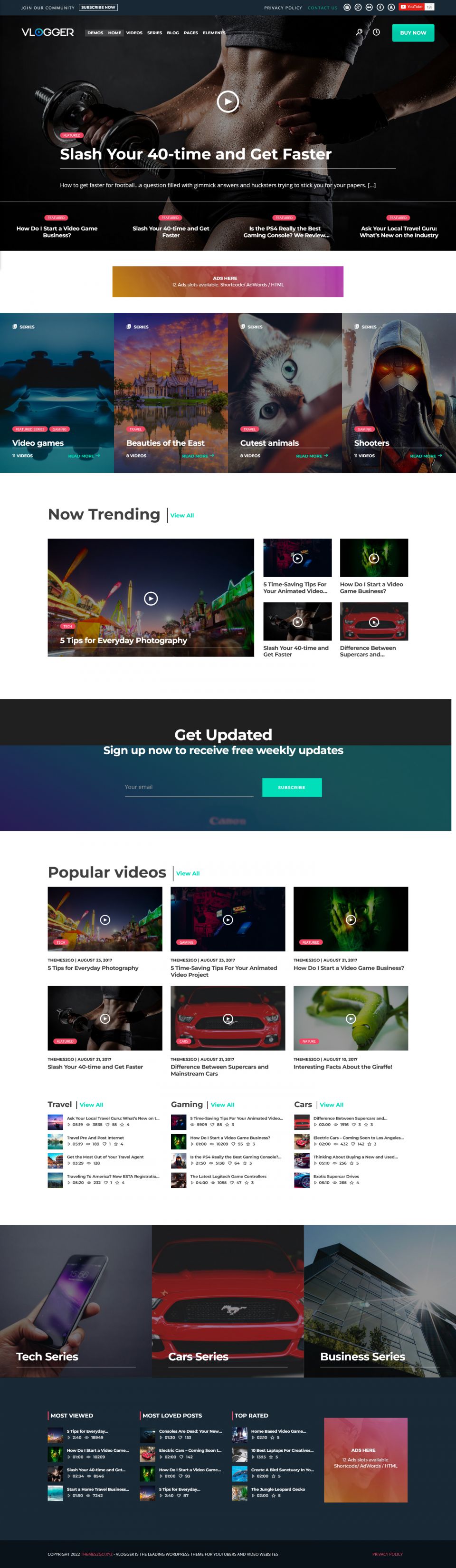 WordPress template ThemeForest Vlogger