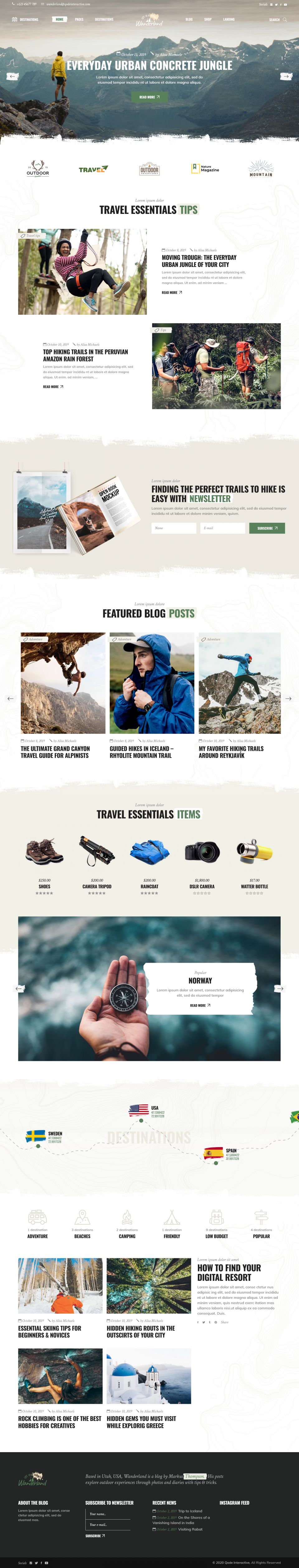 WordPress template ThemeForest Wanderland